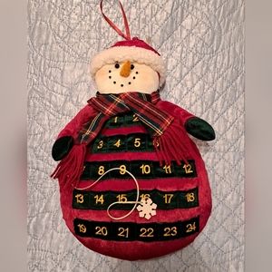 Vintage Snowman plush Advent Calendar